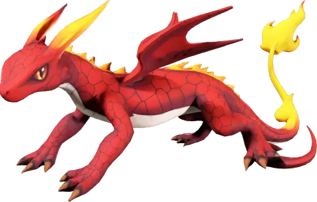 In-game model of Emberit, a flame salamander.